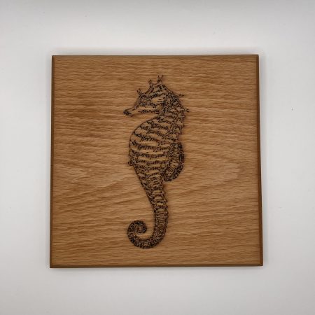 Seahorse Engraved on Beech Wall Hanging