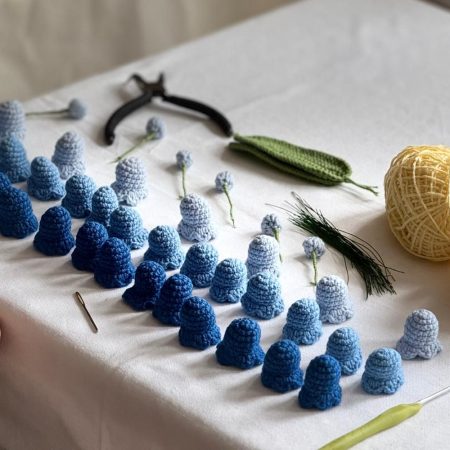 Handmade Crochet Bluebells - Nature - Inspired Floral Decor - available in 14 colours