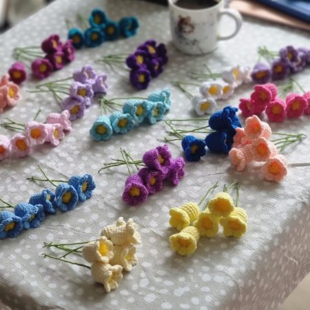 Handmade Crochet Bluebells - Nature - Inspired Floral Decor - available in 14 colours