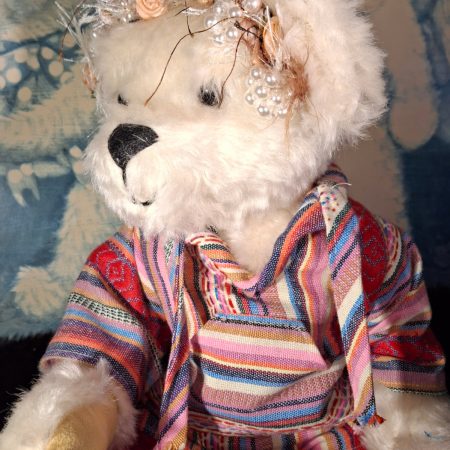 Hand-sewn mohair Teddy Bear named Harmony the Hippie