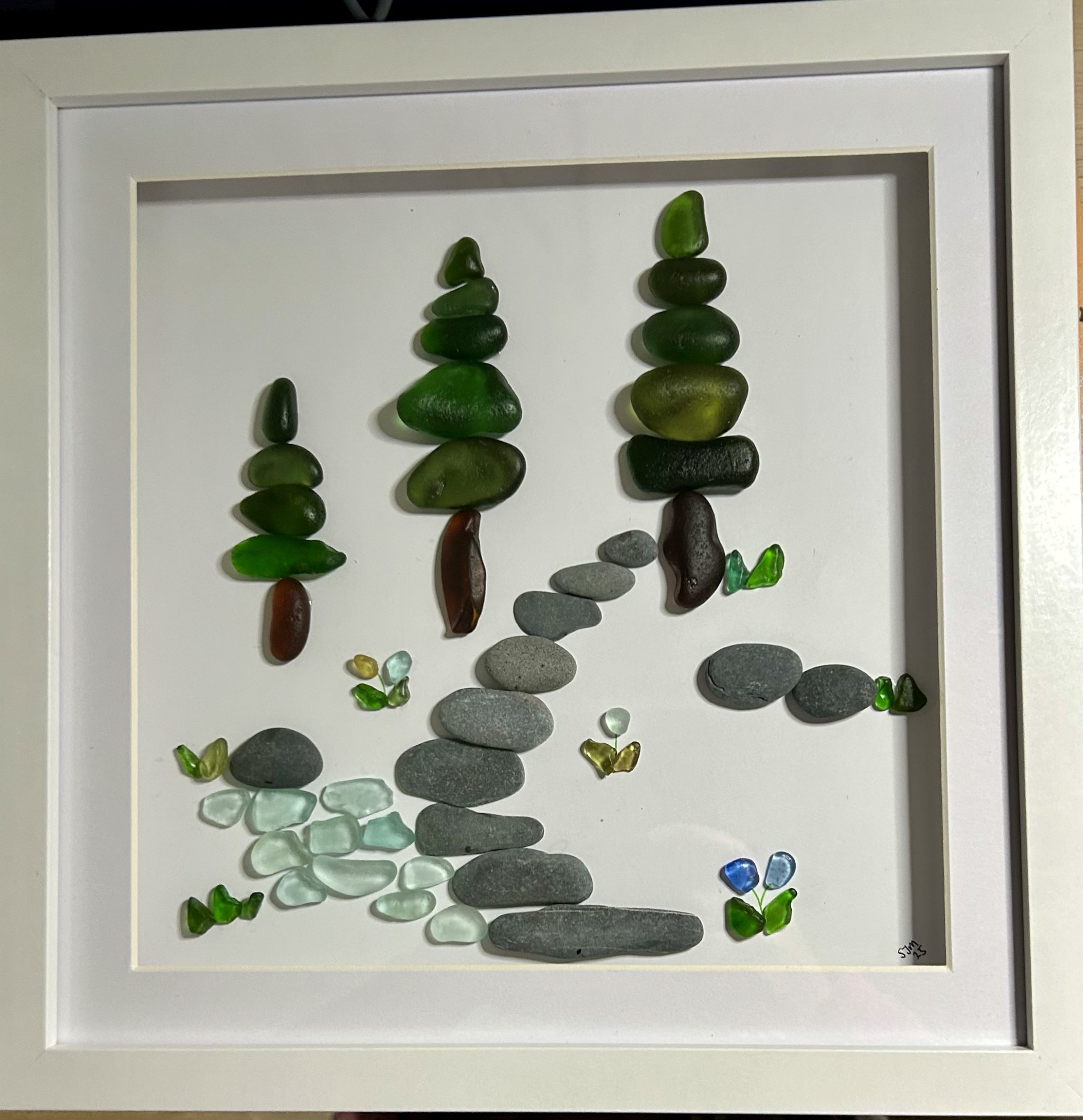 Woodland walk sea glass and pebble picture
