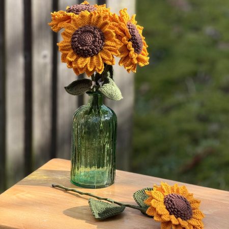 Handmade Crocheted Sunflower - Bright & Cheerful Floral Decor