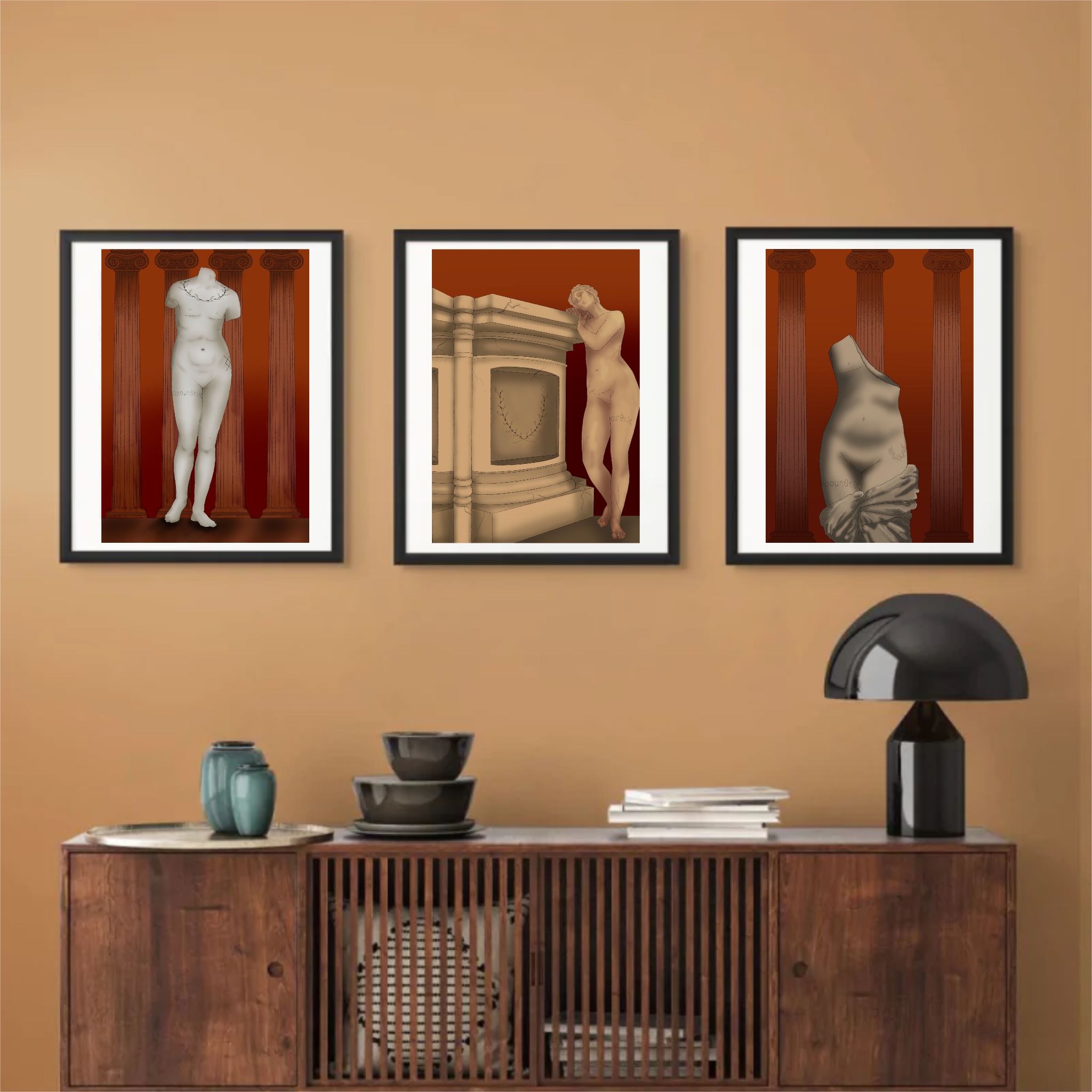 Made Of Mud; Mythology Triptych Prints