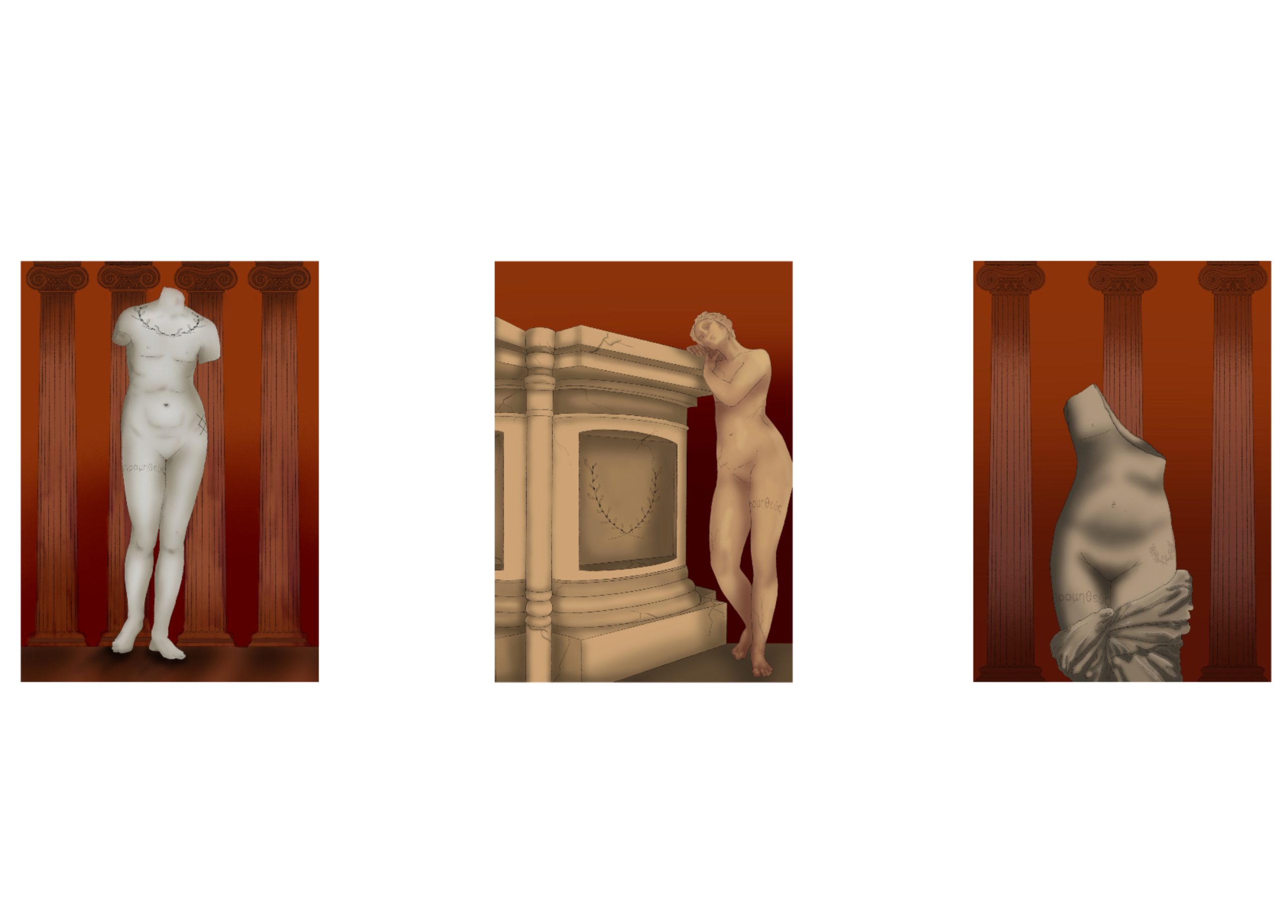 Made Of Mud; Mythology Triptych Prints