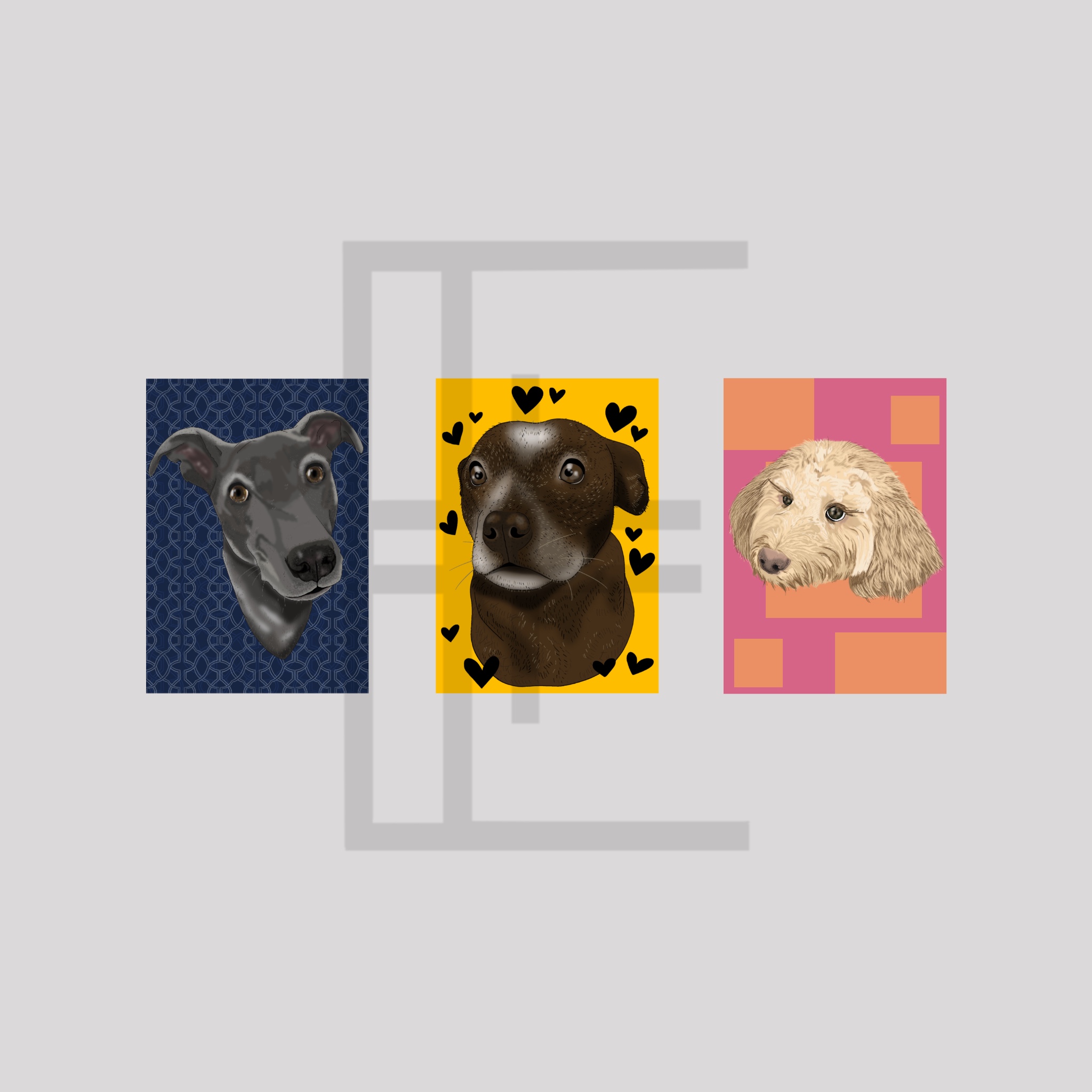 Custom Dog and Pet Portraits A4 Print