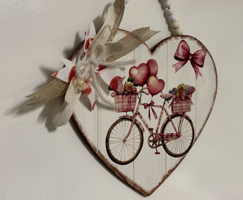 Wooden Heart with Beads Door Hanger/Wreath