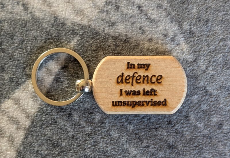 Personalised Witty Keyrings - Laser Engraved Wooden Keyring