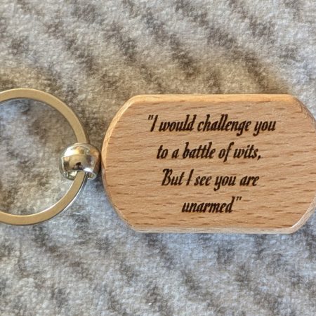 Personalised Witty Keyrings - Laser Engraved Wooden Keyring