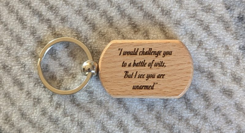 Personalised Witty Keyrings - Laser Engraved Wooden Keyring