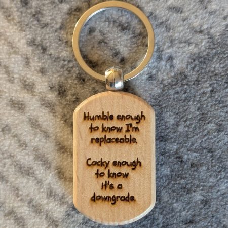 Personalised Funny Keyrings - Laser Engraved Wooden Keyring