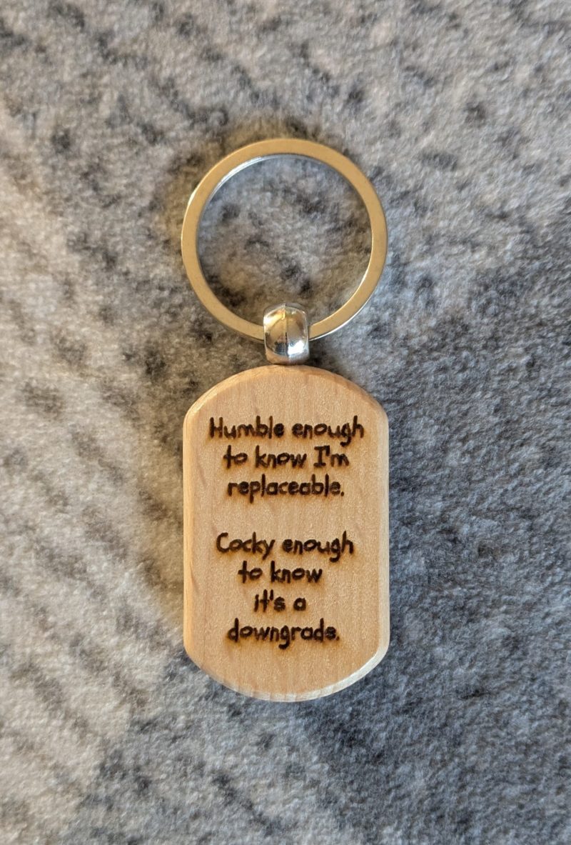 Personalised Funny Keyrings - Laser Engraved Wooden Keyring