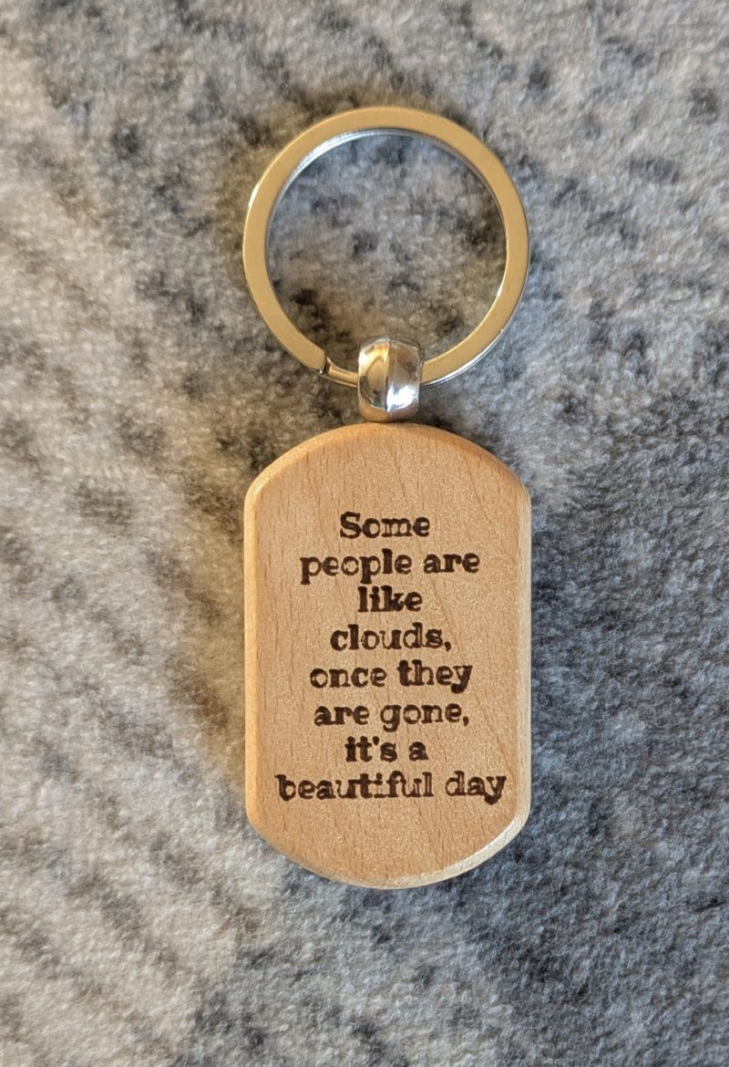 Personalised Funny Keyrings - Laser Engraved Wooden Keyring