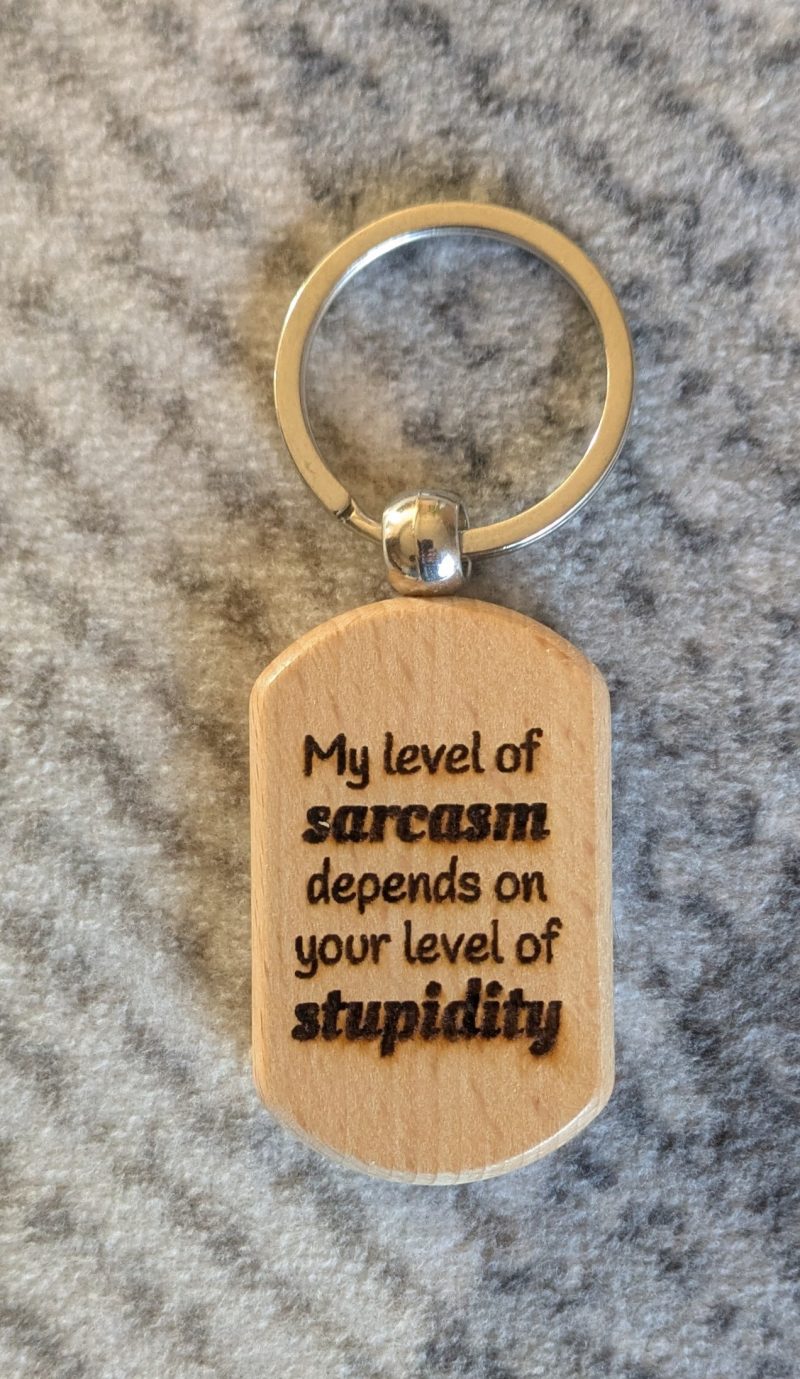 Personalised Funny Keyrings - Laser Engraved Wooden Keyring