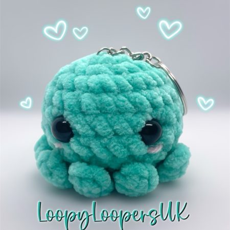 Aqua Octopus Crochet Keyring/Bag Charm