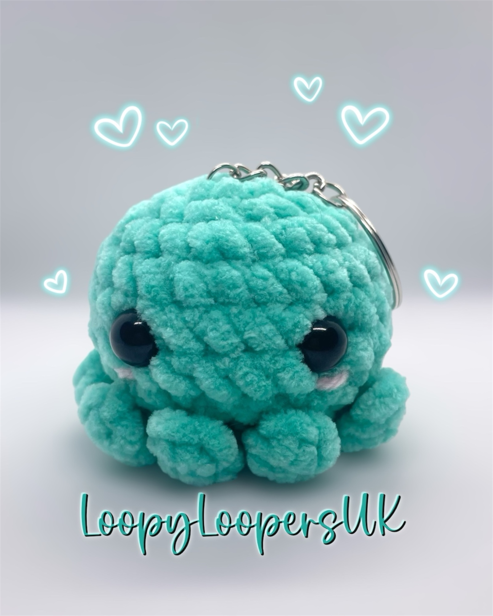 Aqua Octopus Crochet Keyring/Bag Charm