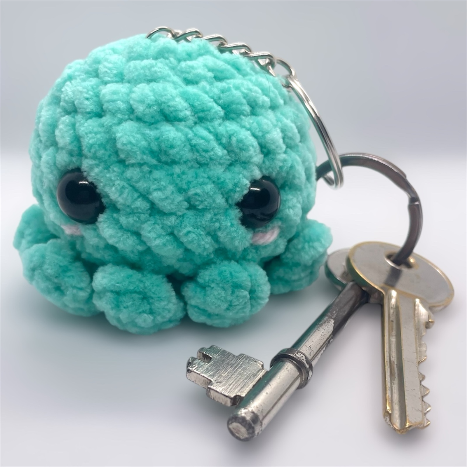 Aqua Octopus Crochet Keyring/Bag Charm
