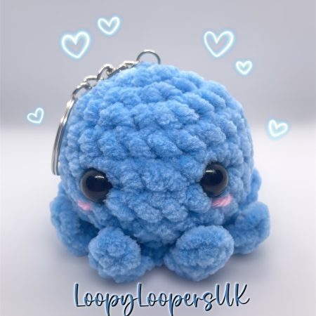 Blue Octopus Crochet Keyring/Bag Charm