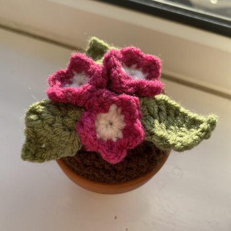Handmade Crochet Flowers in Pots, Crochet Gifts, Crochet Flowers