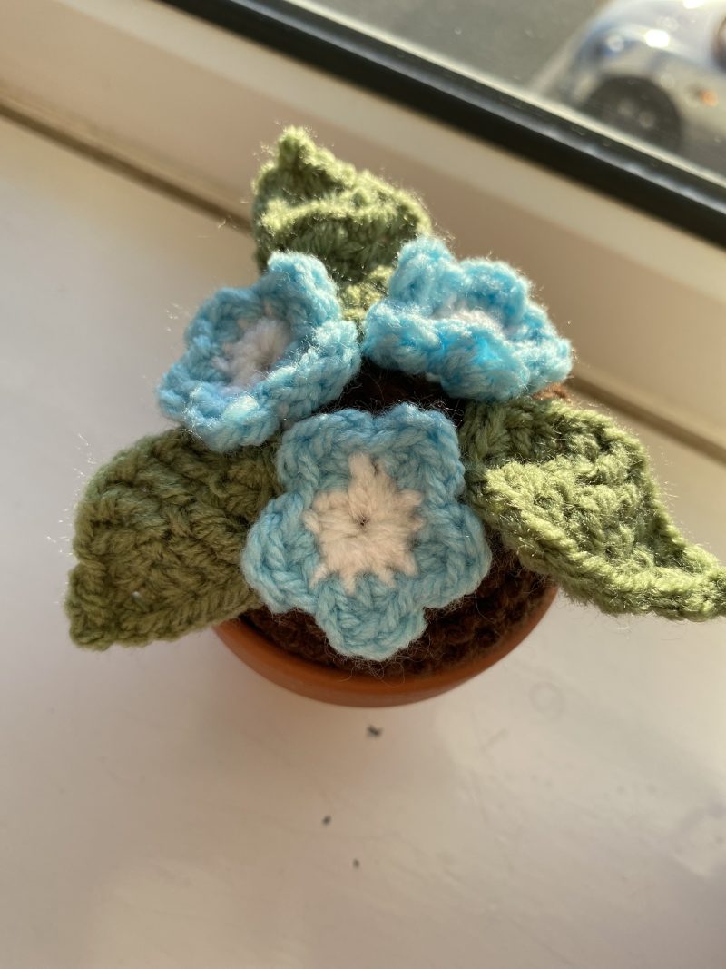 Handmade Crochet Flowers in Pots, Crochet Gifts, Crochet Flowers