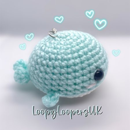 Light Blue Whale Crochet Keyring/Bag Charm