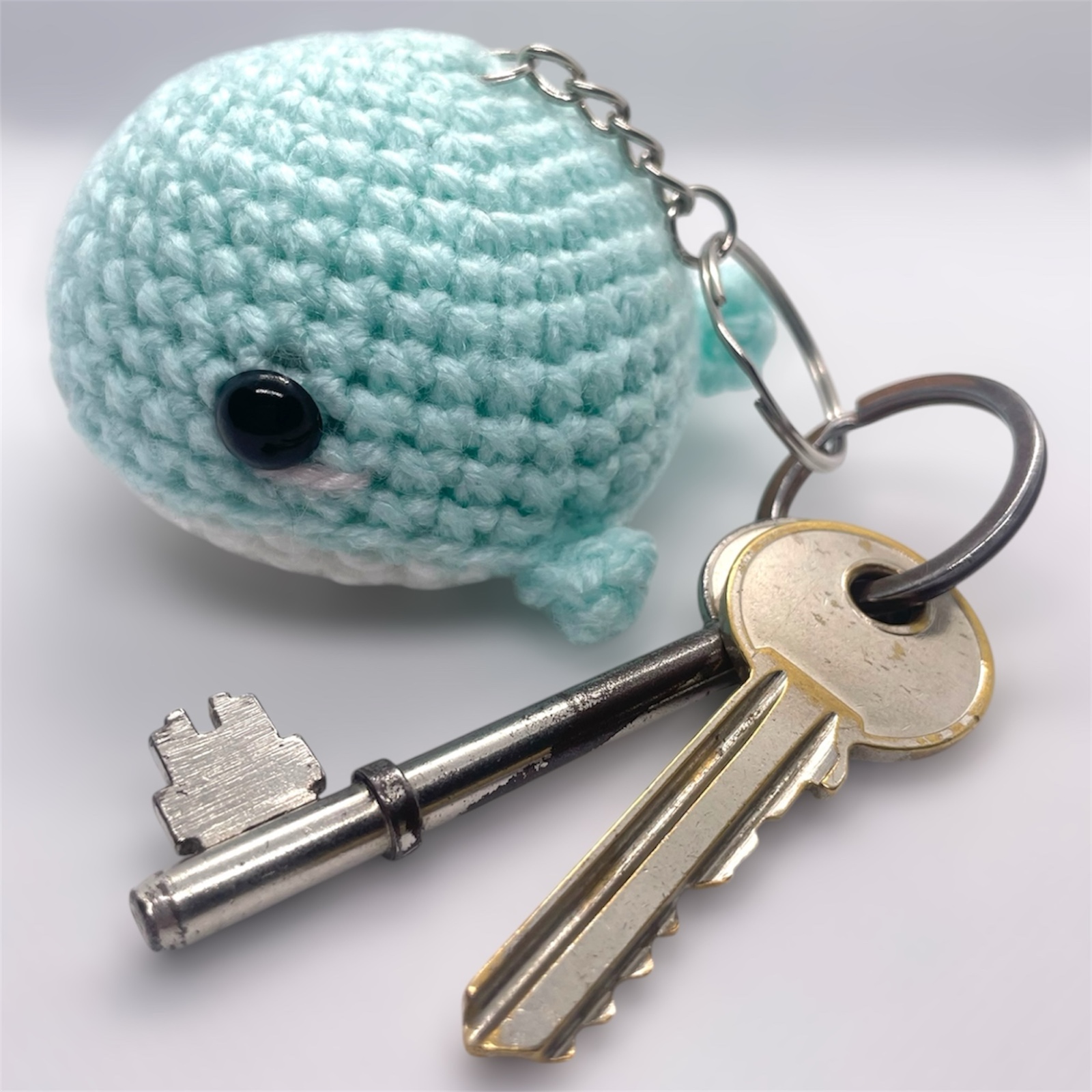 Light Blue Whale Crochet Keyring/Bag Charm