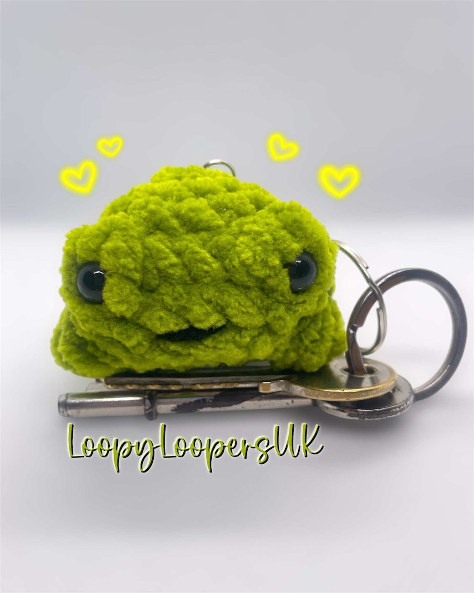 Green Cute Frog Crochet Keyring/Bag Charm
