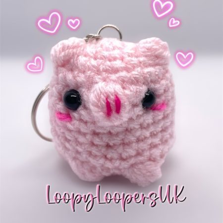 Pink Pig Crochet Keyring/Bag Charm