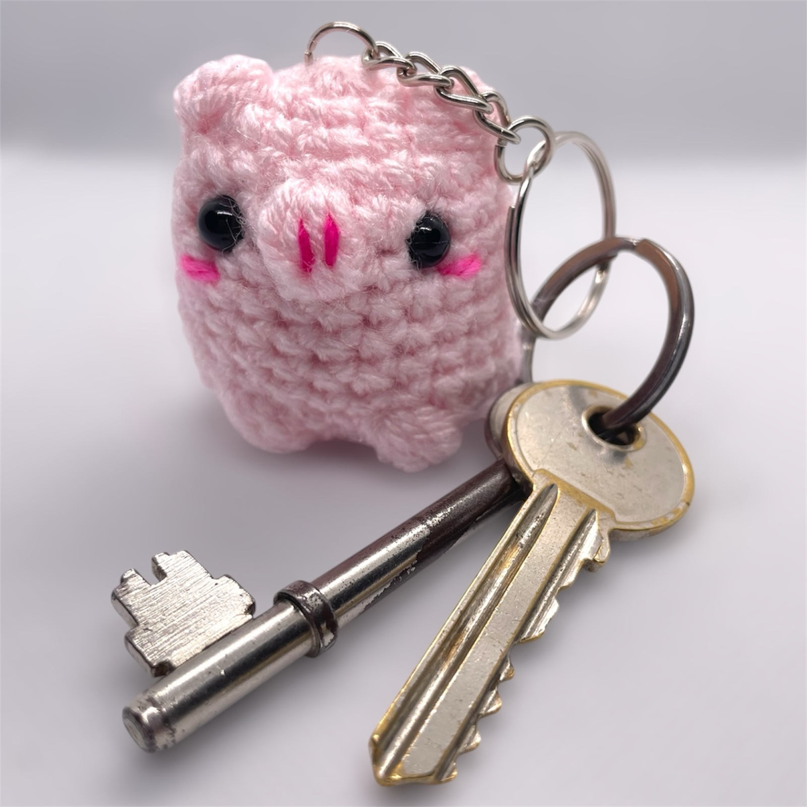 Pink Pig Crochet Keyring/Bag Charm