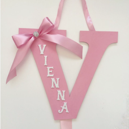 Personalised bow holder,Letter ribbon bow holder,Personalised clip holder, Initial bow holder