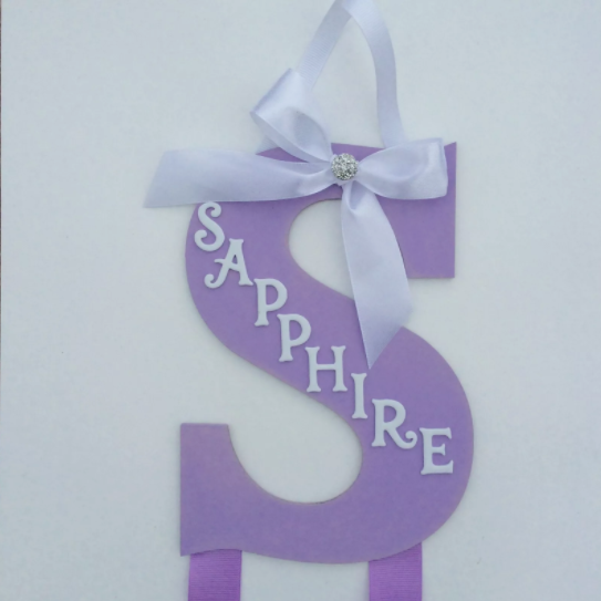 Personalised bow holder,Letter ribbon bow holder,Personalised clip holder, Initial bow holder