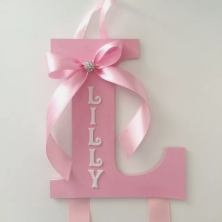 Personalised bow holder,Letter ribbon bow holder,Personalised clip holder, Initial bow holder