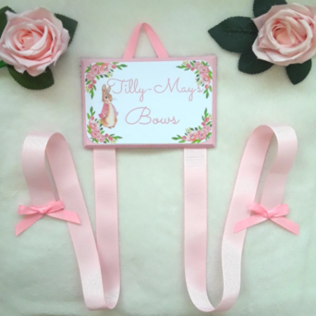 Personalised bow holder,Flopsy bunny bow holder,Personalised Flopsy clip holder