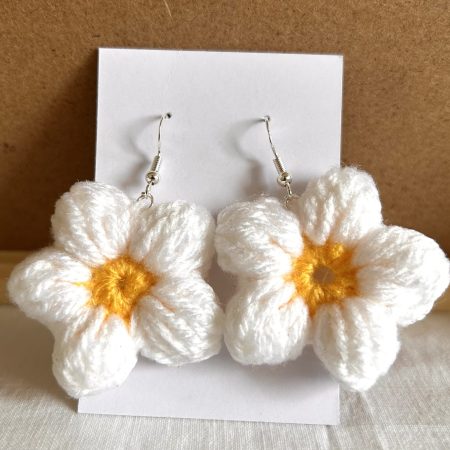 Puff Flower Crochet Earrings – Boho Summer Jewellery