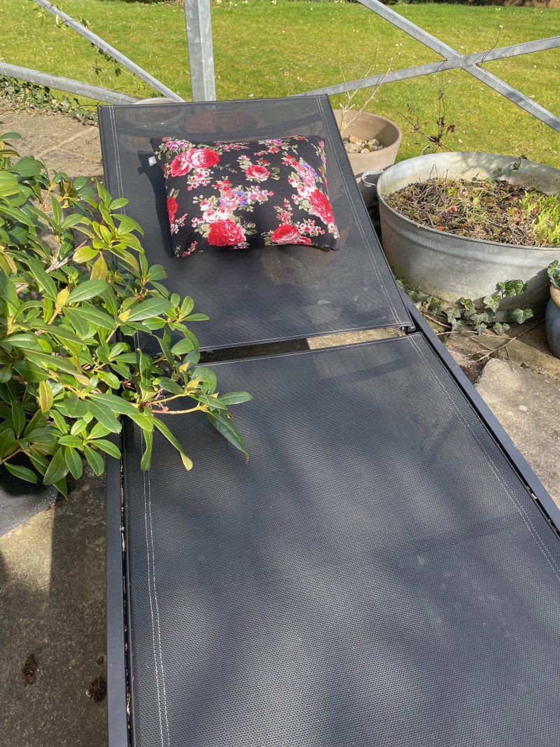 Mini pillow with removable cover ("Rose Garden")