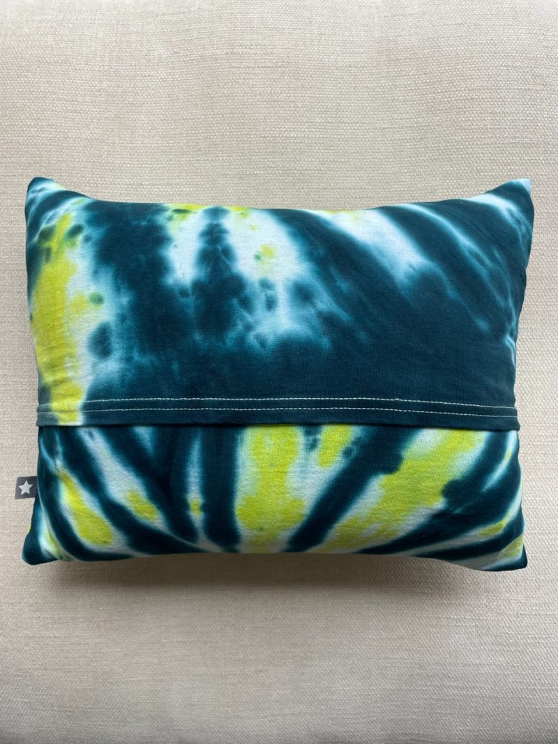Mini pillow with removable cover ("Acid Whorl")