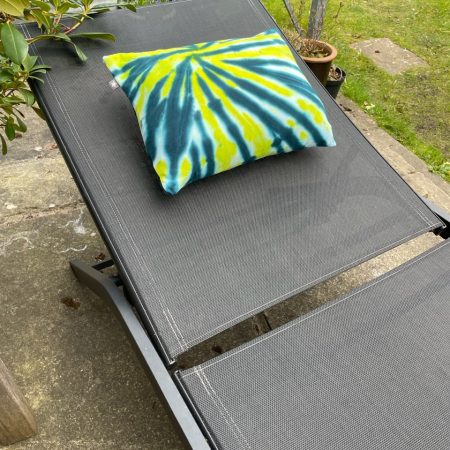 Mini pillow with removable cover ("Acid Whorl")