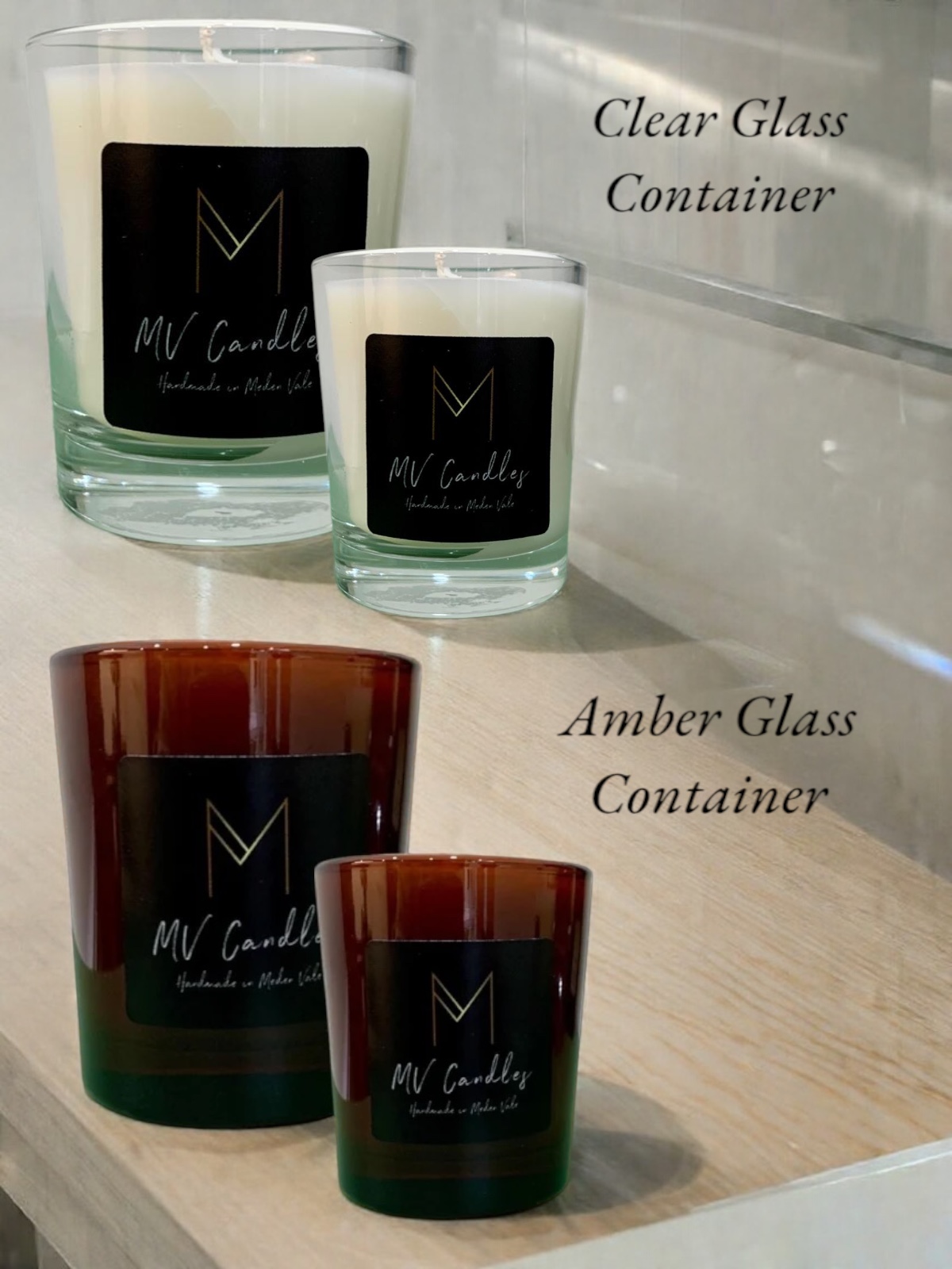 Dark Honey and Tobacco 220 gram Scented Candle in a Glass Container