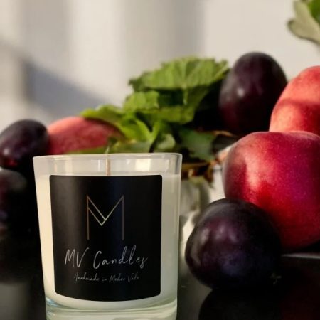 Black Plum and Rhubarb Scented Candle