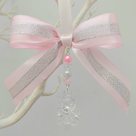 Pink Pram Charm,Teddy pram charm,New Baby gift,Baby shower gift