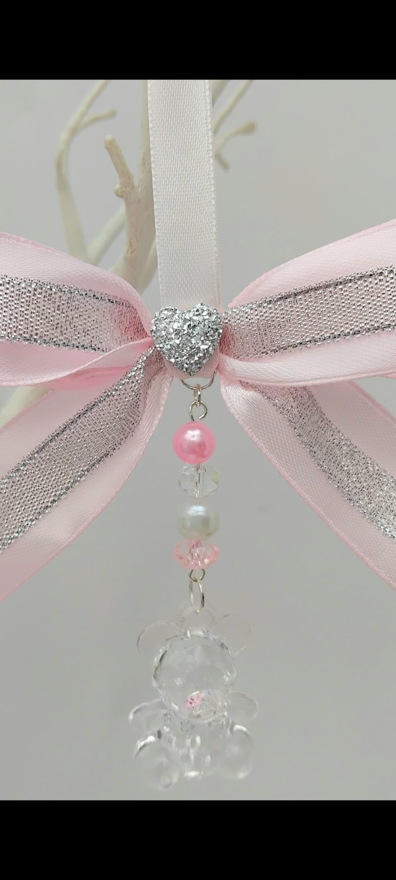 Pink Pram Charm,Teddy pram charm,New Baby gift,Baby shower gift