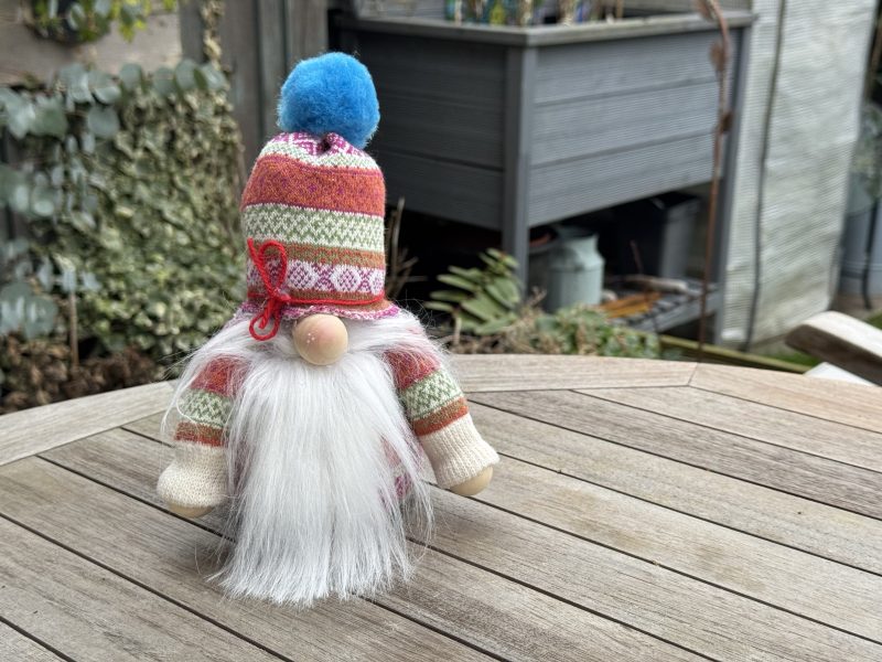 White Bearded Blue Bobble Gonk