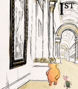 Pooh & Piglet at the Art Gallery Cinderella Stamp Presentation Set
