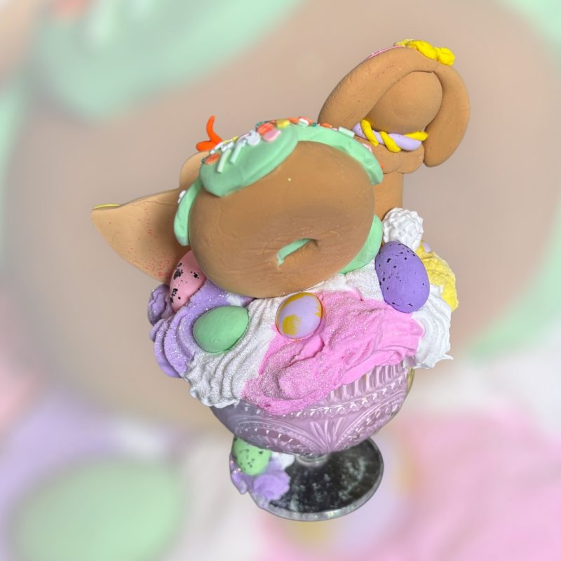 Delightful Ice Cream Sundae made from Foam Clay in a Glass Bowl