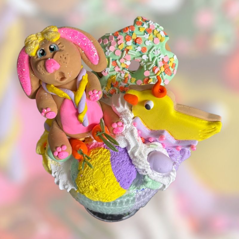 Delightful Ice Cream Sundae made from Foam Clay in a Glass Bowl