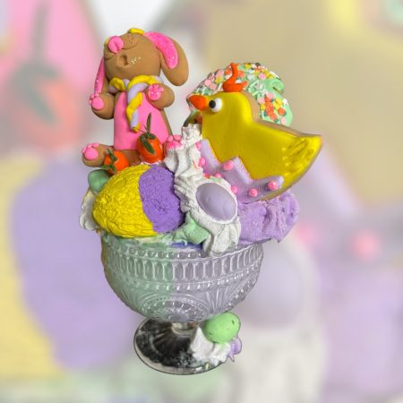 Delightful Ice Cream Sundae made from Foam Clay in a Glass Bowl