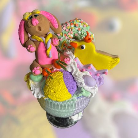 Delightful Ice Cream Sundae made from Foam Clay in a Glass Bowl