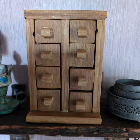 Handmade recycled wooden miniature drawers