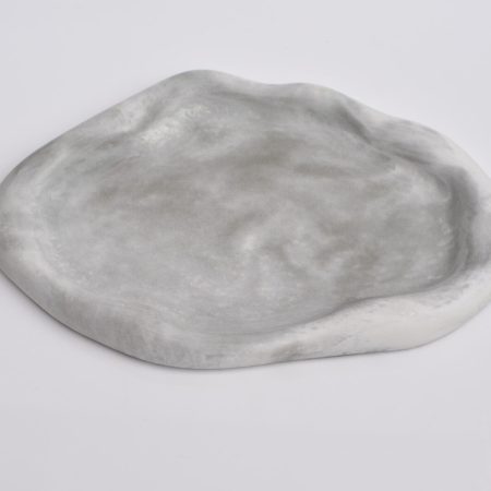 Handmade Concrete Tray - Irregular Cloud Design, Steel Grey Beton | Unique Candle Plate, Modern Home - Image 3