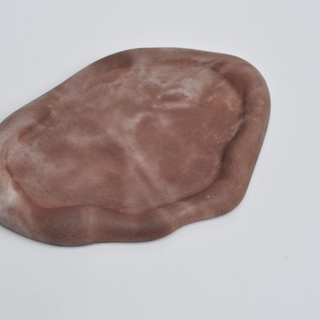 Handmade Brown Concrete Tray - Irregular Cloud Design | Brown and White Beton Candle Plate - Image 4