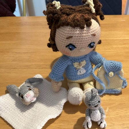 Unique, personalised bespoke 'mini me' hand crafted crocheted doll £60